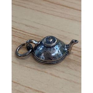 Tea Kettle Sterling Silver Jewelry Charm